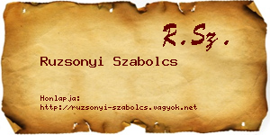 Ruzsonyi Szabolcs névjegykártya