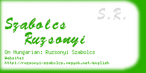 szabolcs ruzsonyi business card